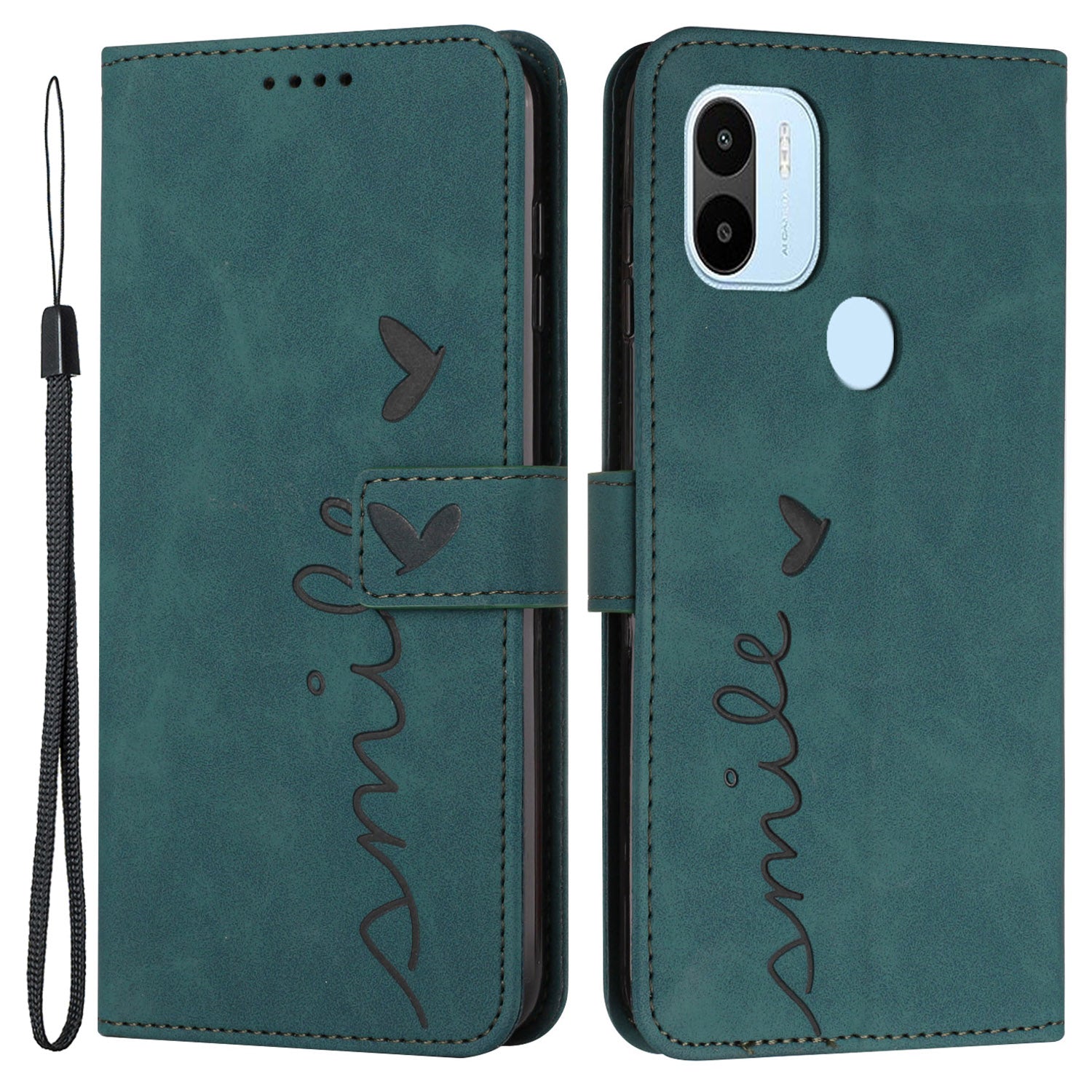 For Xiaomi Redmi A1 4G A2 4G Poco C50 4G PU Leather Phone Wallet Case Imprinted Heart Shape Stand Phone Cover with Strap For Xiaomi Redmi A1 4G A2 4G Poco C50 4G PU Leather Phone Wallet Case Imprinted Heart Shape Stand Phone Cover with Strap